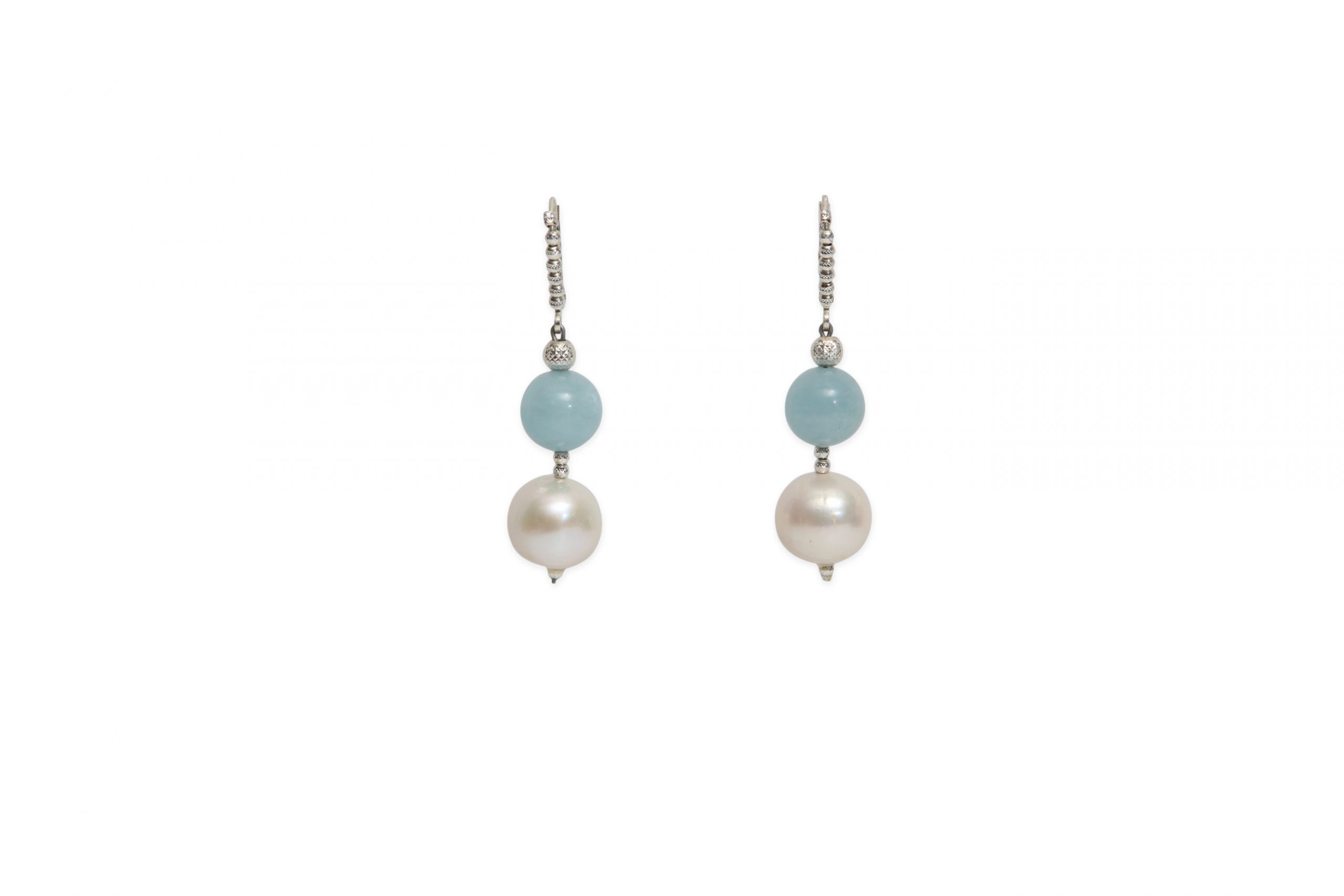 Freshwater Pearl & Aquamarine Earrings - Kaufmann de Suisse Diamond ...