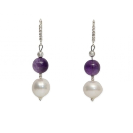 24016 Pearl & Amethyst Earrings