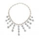 Freshwater White Pearl Necklace with 11 Drops of Grey Pearls
