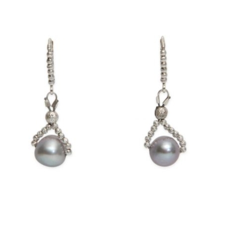 24167 Freshwater Grey Pearl Earrings