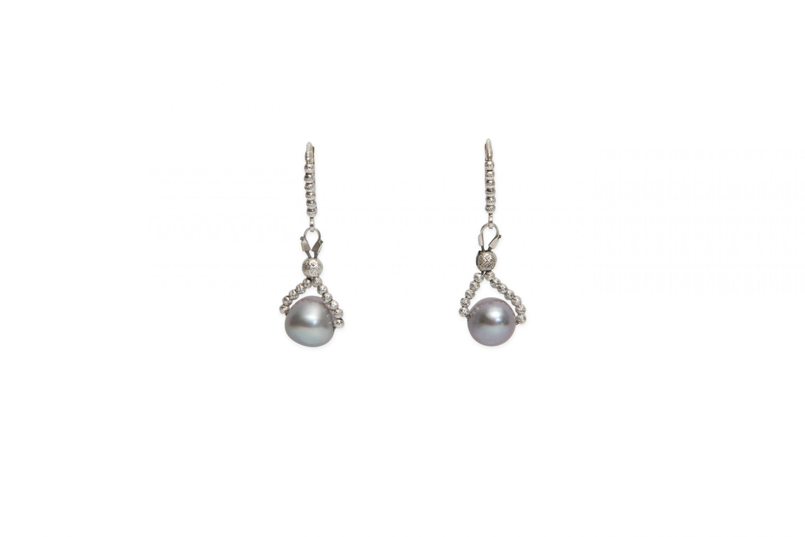 Freshwater Grey Pearl Earrings - Kaufmann de Suisse Diamond Jewelery ...