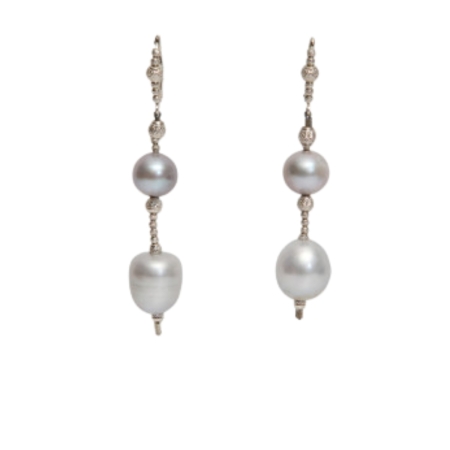 24168 Freshwater Grey Pearl Drop Earrings