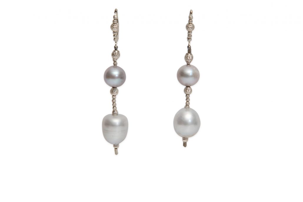 Freshwater Grey Pearl Drop Earrings