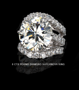 8 Carats Round Diamond Supernova Ring