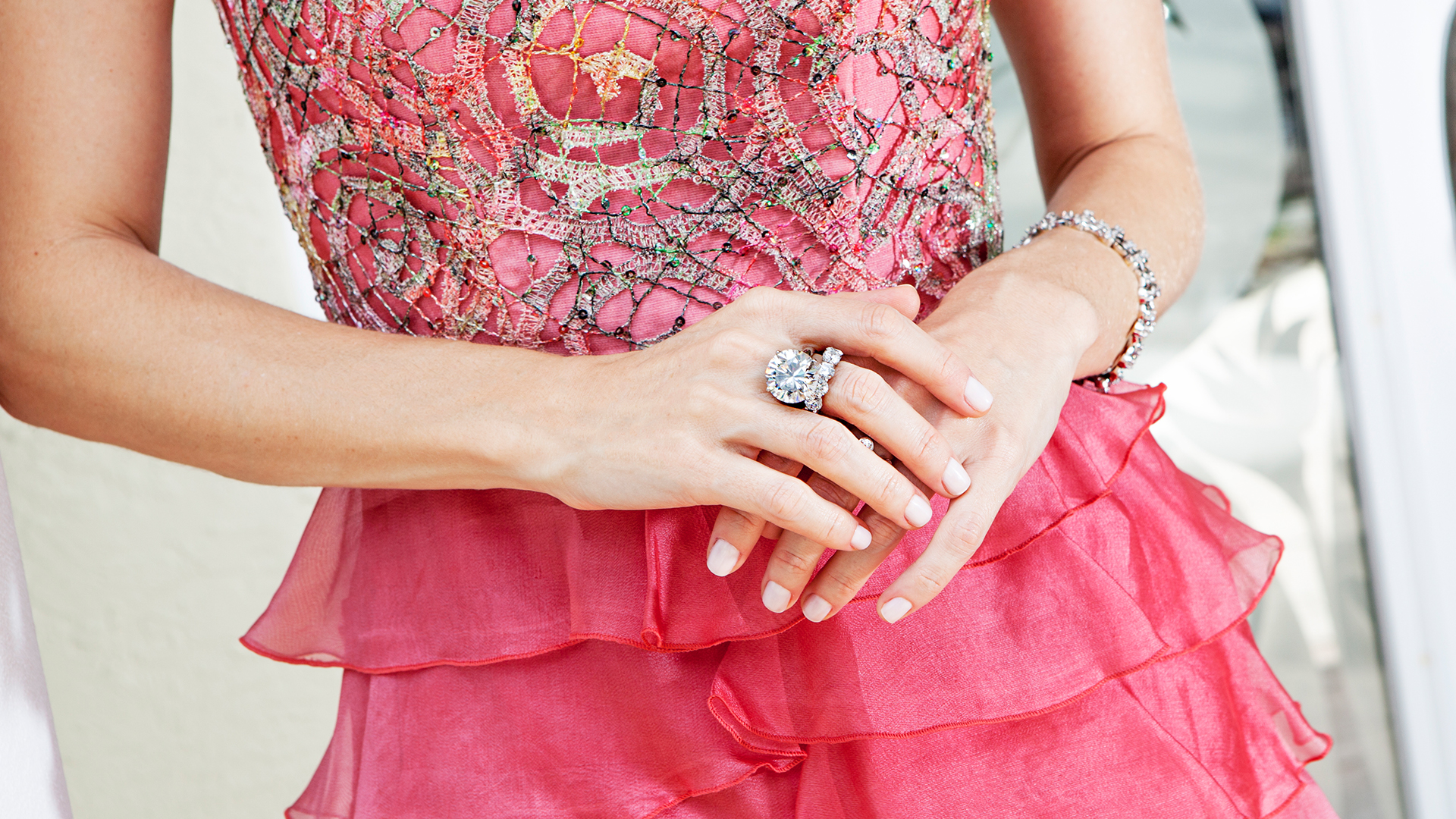 Fancy Round Diamond Ring and Diamond Bracelet