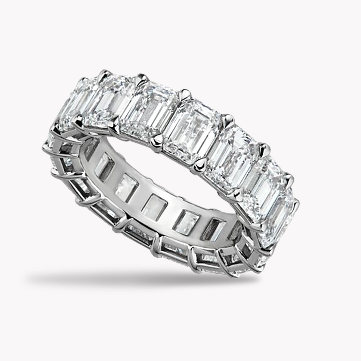 Emerald Cut Platinum Diamond Eternity Band