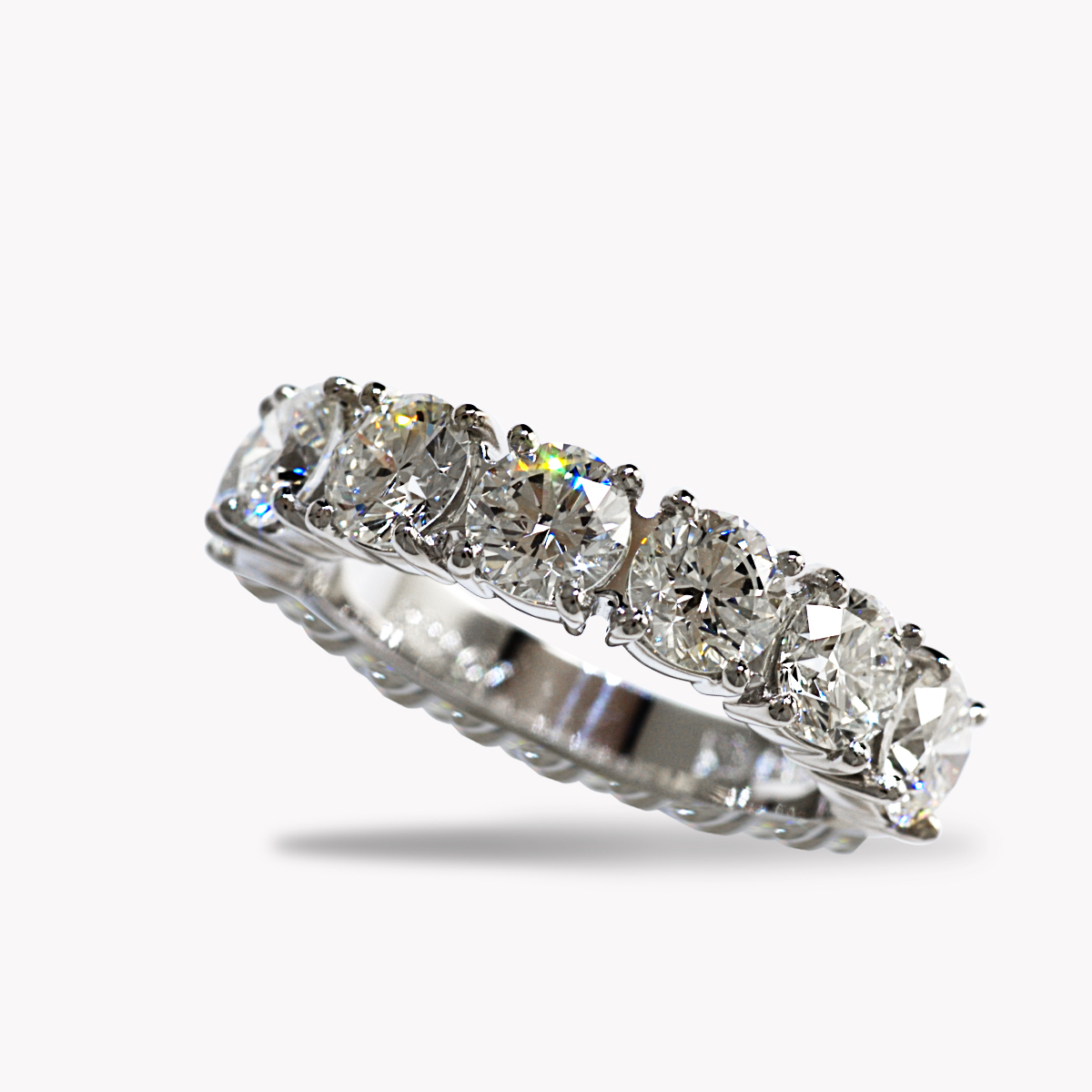 Round Cut 4.78cts Diamond Platinum Eternity Band