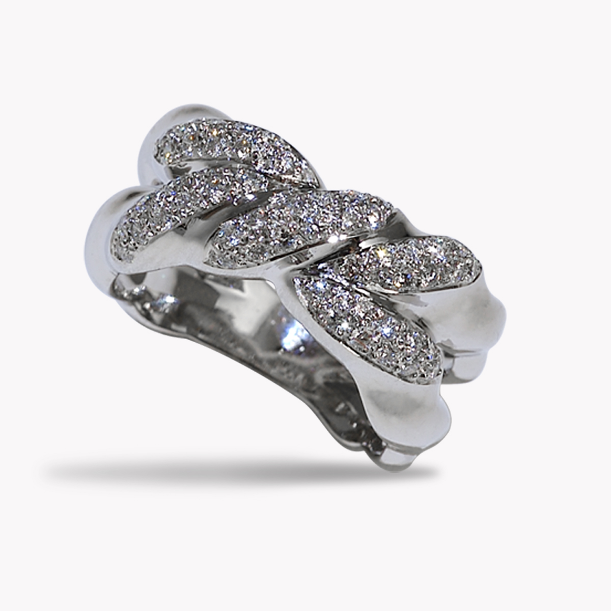 flowing lines white gold eternity band