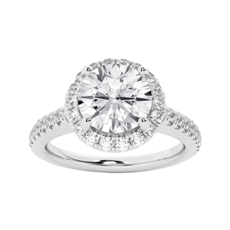 23466 Diamond Engagement Ring Designed & Handmade by Kaufmann de Suisse in Platinum featuring 1 Round Brilliant Cut GIA Certified 2.27cts HVS2 mounted with 30 Round Brilliant Cut GVS Quality Diamo