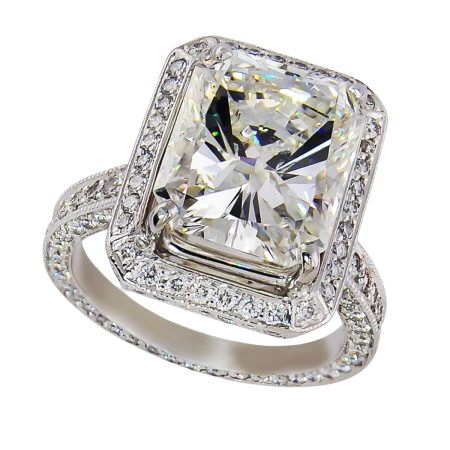 23550 Classic Diamond Ring Designed & Handmade by Kaufmann de Suisse in Platinum featuring 1 Round Brilliant Cut 2.00cts GI1 Quality Diamond mounted with 20 Round Brilliant Cut GVS Quality Diamond
