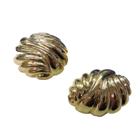 23864 Large Yellow Gold Earrings Designed & Handmade by Kaufmann de Suisse featuring Clip Backs for easy wear & comfort