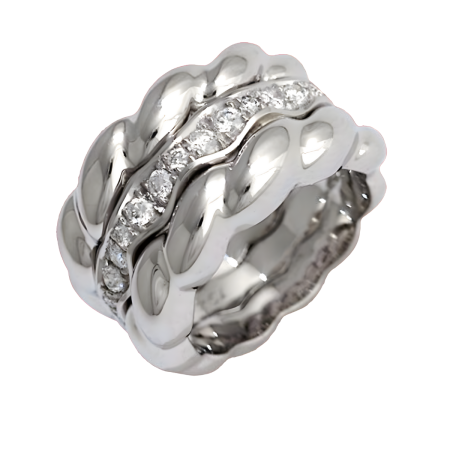 24229 Flowing Lines Diamond Eternity Band Designed and Handmade by Kaufmann de Suisse in Platinum featuring 26 Round Brilliant cut HSI Quality Diamonds weighing a total of 0.26cts