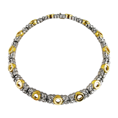 20031 Callista Flowing Lines Yellow Gold & Stailness Steel Necklace (1)