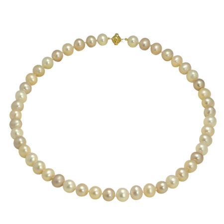 23709 18 Inch Round South Sea Pearl Strand Necklace featuring 31 Round South Sea Pearls with Rose Overtone measuring from 13 to 15.8mm with an 18kt White Gold Tongue in Ball Clasp