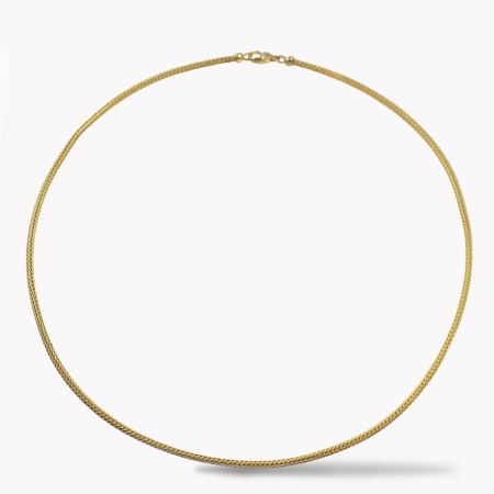 23878 18 Inch Foxtail Mesh Chain Necklace in 18kt Yellow Gold
