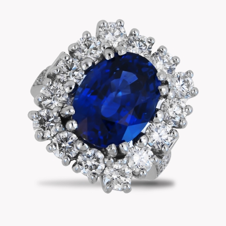 24310 Classic Princess Di Sapphire & Diamond Halo Ring