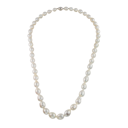 40887 36 Inch Baroque South Sea Pearl Strand Necklace featuring 48 Baroque South Sea Pearls measuring from 12 to 20mm with an