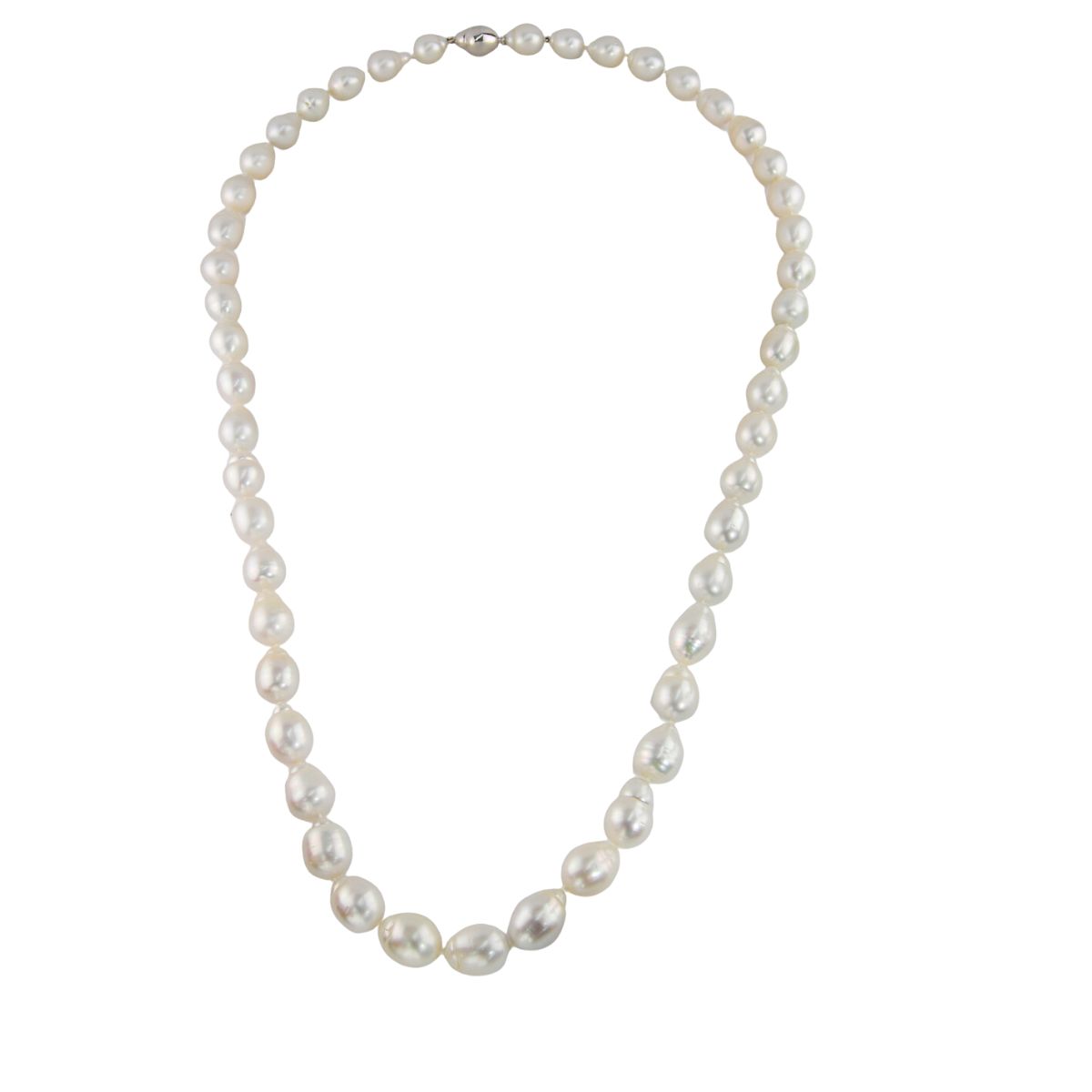 40887 36 Inch Baroque South Sea Pearl Strand Necklace featuring 48 Baroque South Sea Pearls measuring from 12 to 20mm with an 18kt White Gold Bayonette Clasp